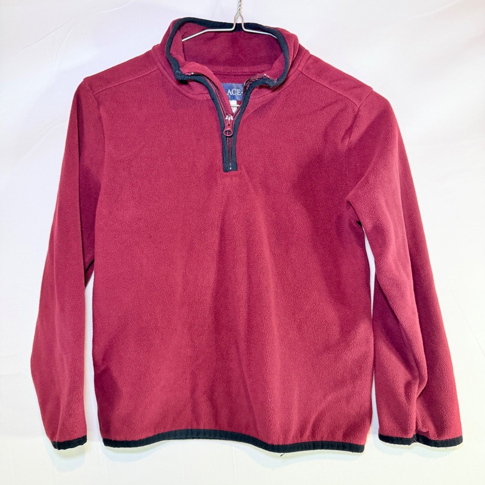 The Children's Place Maroon Fleece Quarter Zip Pullover Sweater Kids Size 7/8 M